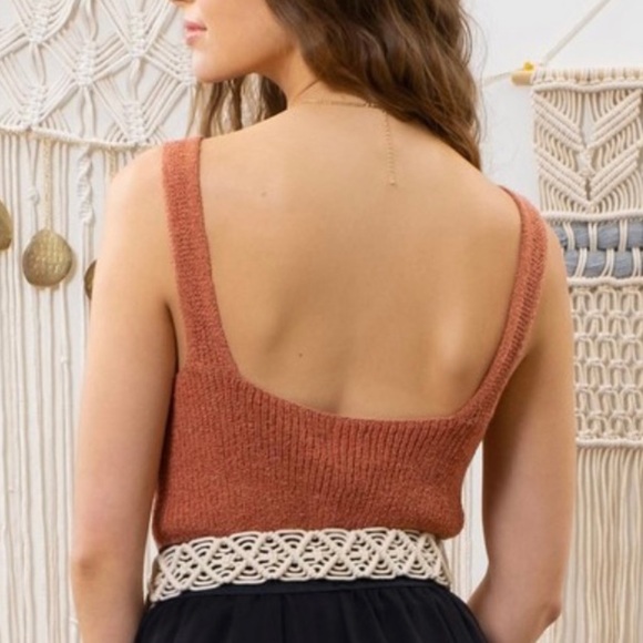 Sienna top eyelet sleeveless knit top - Picture 3 of 7